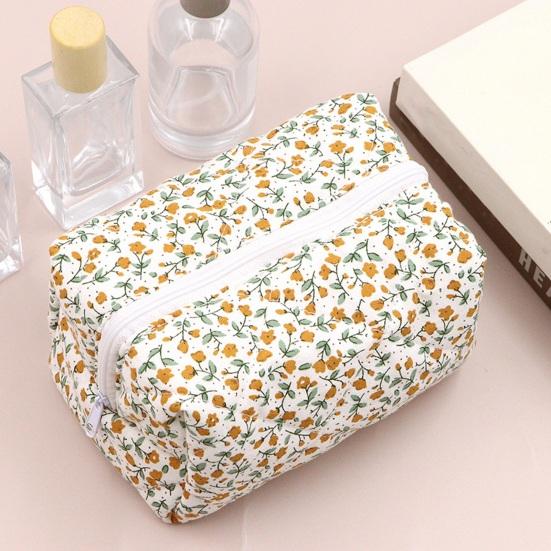 Косметичка с цветочным принтом, большая емкость, на молнии, портативная, многофункциональная, для женщин и девочек, дорожная губная помада, косметический органайзер для туалетных принадлежностей, сумка