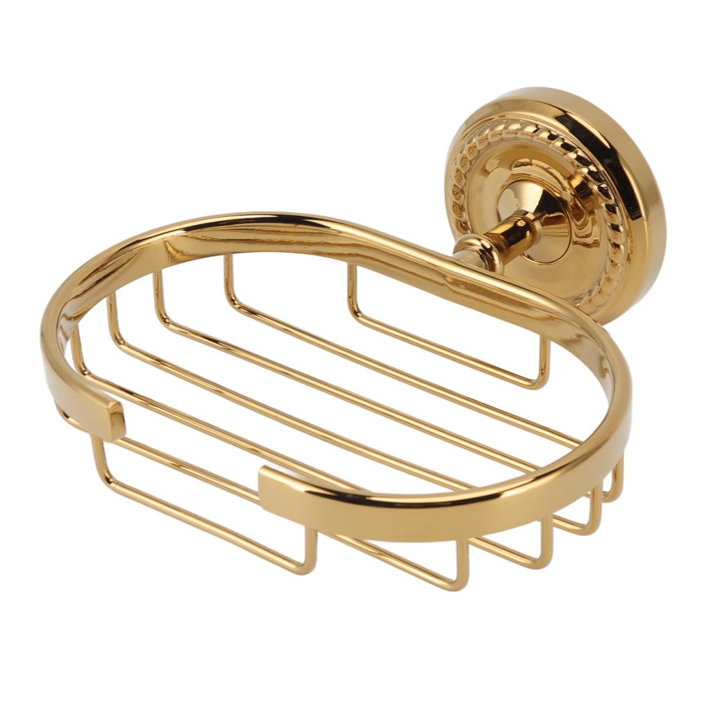 Wall Mounted Metal Soap Holder Antique Bathroom Soap Basket Dish Holder Golden Twist