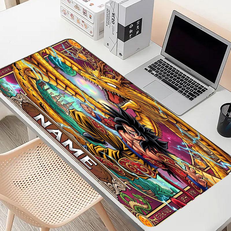 Custom Name Personalized Dragon Ball Z Pattern Mousepad, Laptop PC Desk Mat, Decorative Desk Mat for Home Keyboard Pad Gift
