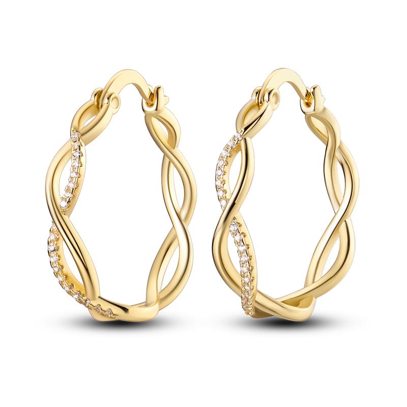 Original 925 Silver Hoop Gold Earring For Woman Heart Star Moon Zircon Pendientes Fashion Jewelry