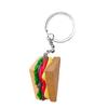 Creative Gift: Hamburger Sandwich Keychain & PVC Cake French Fries Pendant for Schoolbags - Perfect for Males and Females!