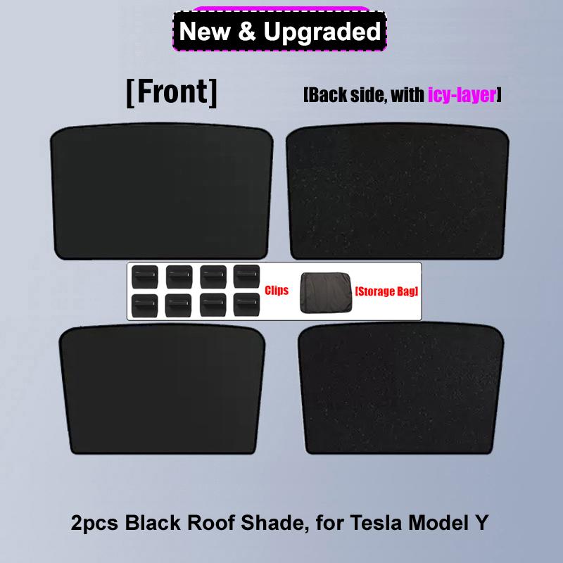 Для Tesla Model Y 3 Highland 2024 Люк на крыше Солнцезащитный козырек Передний и задний козырек на крыше Серебряный слой жалюзи на крыше Аксессуары для затемнения
