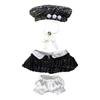Niannyyhouse Plush Bow Cotton Doll Outfit 10cm/15cm Clothes, Headgear, Tie, Skirt, Accessories, Hat, Cape, Pants, (B-Black, 10cm)