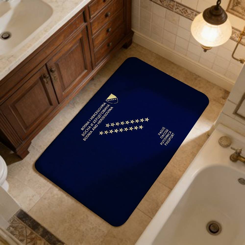 Bosnia And Herzegovina Passport Kitchen Mat Kids Room Bedroom Decoration Balcony Anti-Slip Doormat Living Room Alfombra