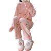 Bear Sweet Cute Tie Bow Apple Pajamas Women Casual Loose Can Be Worn Outside The Fall And Winter Thickened Warm Homewear Suit