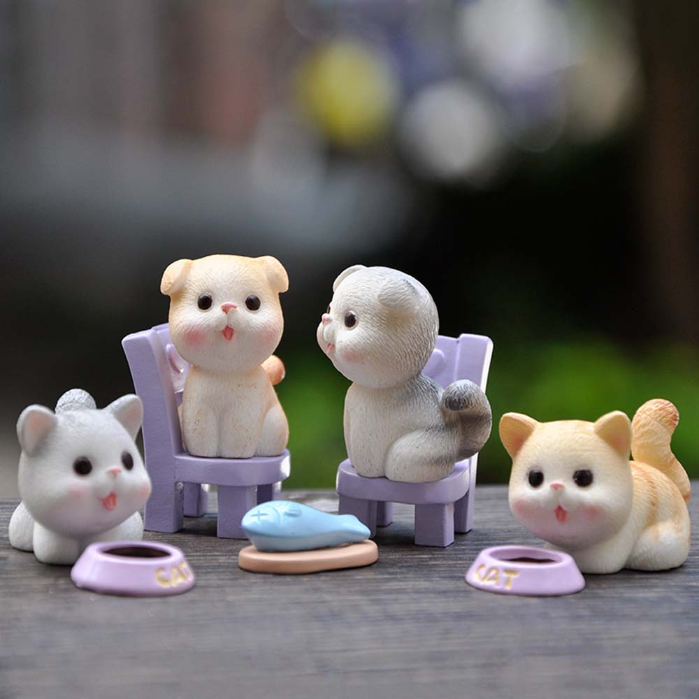 Cute Pet Micro Landscape Fairy Garden DIY Kitten Ornament Figurines Small Statue Miniatures