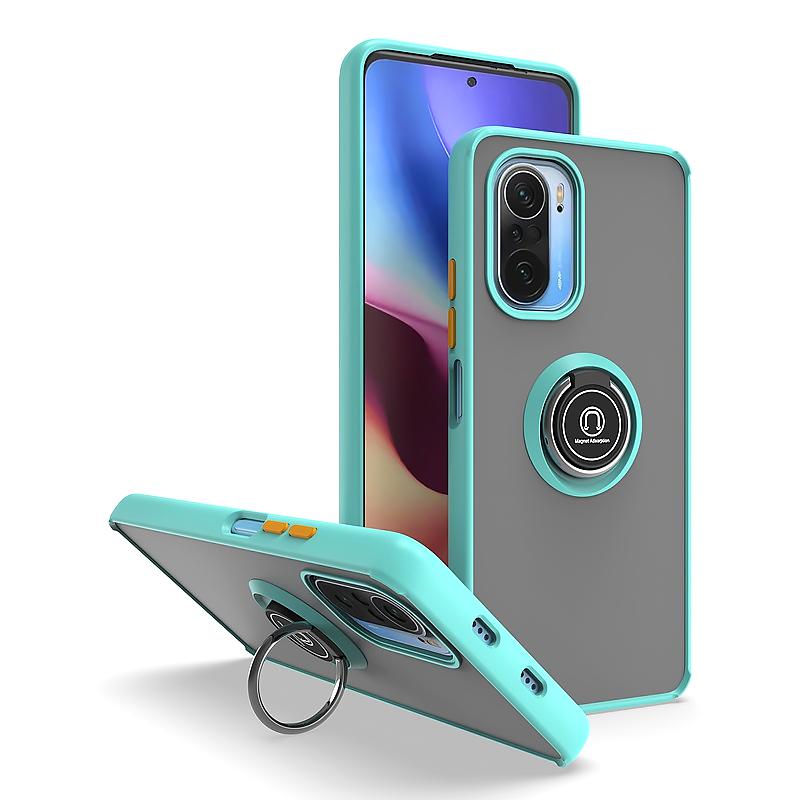 Для Xiaomi Poco F3 Чехол Матовый Противоударный Автомобильный Магнитный Стенд Задняя Крышка для PocoF3 Pocco Poko Little F 3 Броня Жесткий ПК Кольцо Funda