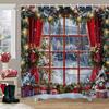 Рождественские украшения Душевая занавеска Зимняя снежная сцена Рождественская елка Рождественские подарки Полиэстер Душевая занавеска Декор для ванной комнаты