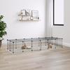 3114056 vidaXL Pet Cage with 28 Panels and Door Black 35x35 Cm