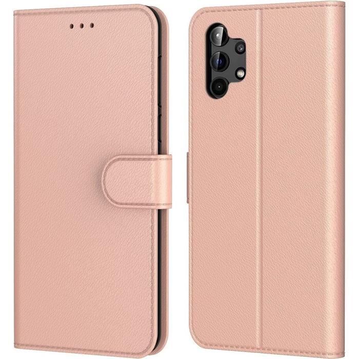 Case - BOOLING - for Samsung A13 5G - Pink - Shockproof - Leather Effect - Card Storage