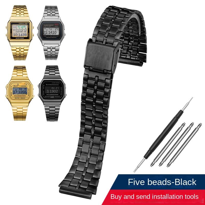 Ретро Маленький Квадратный Металлический Ремешок Для Часов CASIO A159w-n1 A158WA/168 LA670 AE-1200/W-218H/F84 Браслет Нержавеющая Сталь 13 18мм