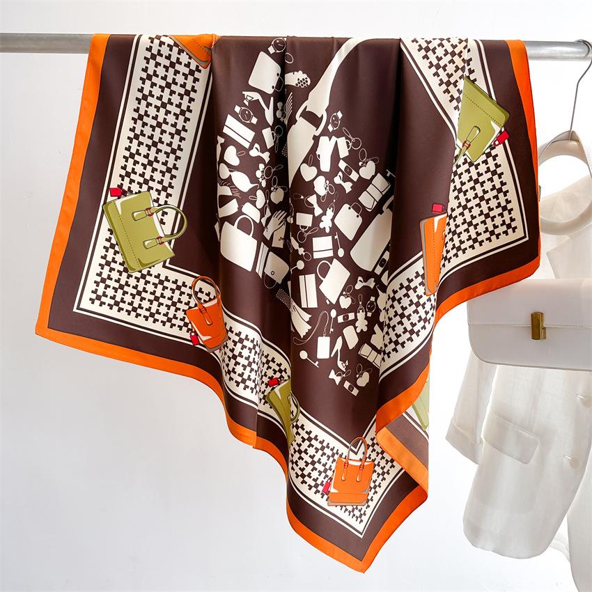 90 * 90 см новый твил шелк простой солнцезащитный теплый большой квадратный шарф шаль платок для женщин