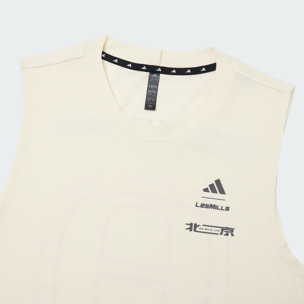 adidas X Laimei Коллаборация Climacool SS25 Майка-борцовка Модная Удобная Универсальная Пуловер с круглым вырезом Жилет Мужские топы Слоновая кость KF8848