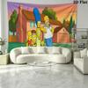 Cartoon The Simpsons Wall Tapestry Aesthetic Wall Hanging Printed Fabric Blanket Decorative Tapestries for Bedroom Living Room Home Decor
