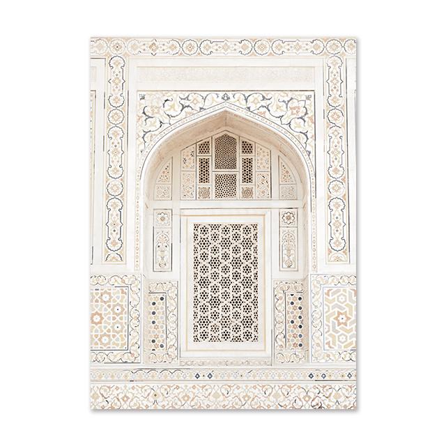 Бежевый цветочный холст, картина, арочная дверь, Марокко, исламский Аллах, принты, настенный художественный принт, плакат, фотографии, гостиная, домашний декор