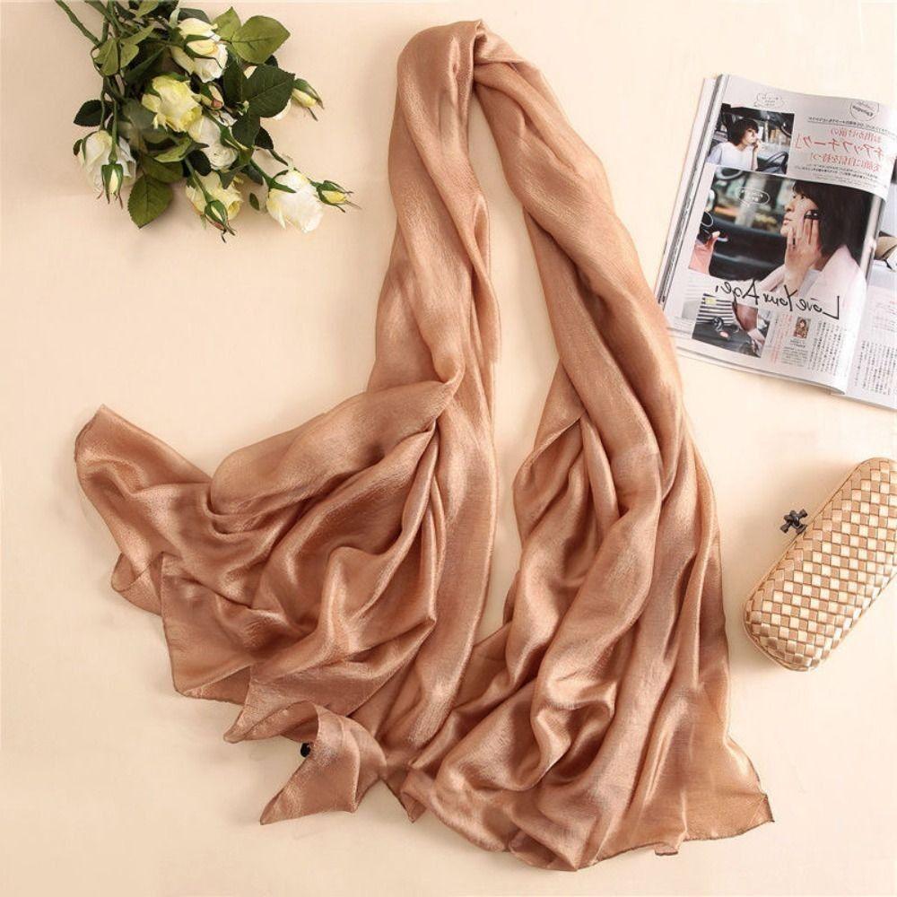 Pure Color Women Plain Scarf Head Wrap Plus Size Hijab New Female Sunscreen Shawl