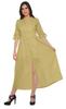 Long Women Dress Solid Casual A-Line Front Slit Short Sleeve Kurta