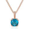 Blue Zircon Pendant Necklace Women Golden Accessories Fashion Costume Jewelry