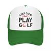 Custom Punk Keep Calm And Play Golf Baseball Cap for Unisex Women Breathable Trucker Hat Outdoor Snapback Dad Hat