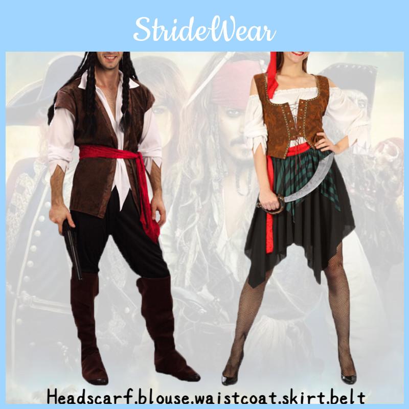 Высококачественный костюм карибского пирата для мужчин и женщин, косплей капитана Джека Воробья