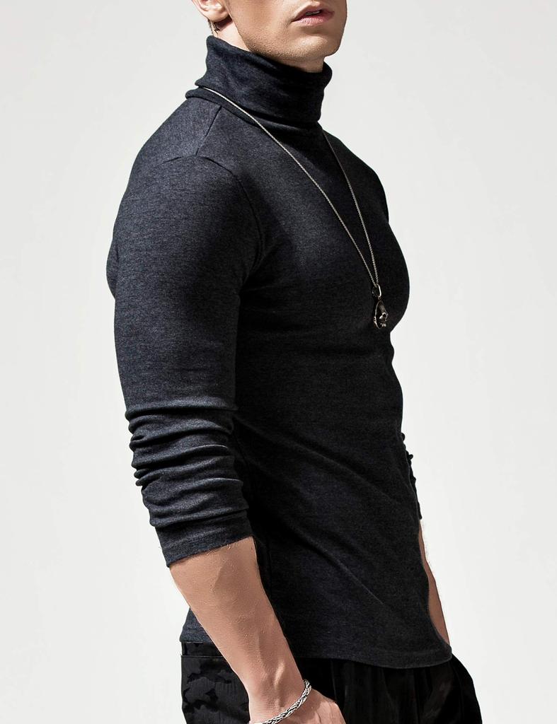 High Inner Long Sleeve Thermal Inner Soft [XDIAN] Men's Sweater, Neck, Slim, Stylish, Knit, Thick, Plain, Warm, Casual, Shirt, Men's Underwear,