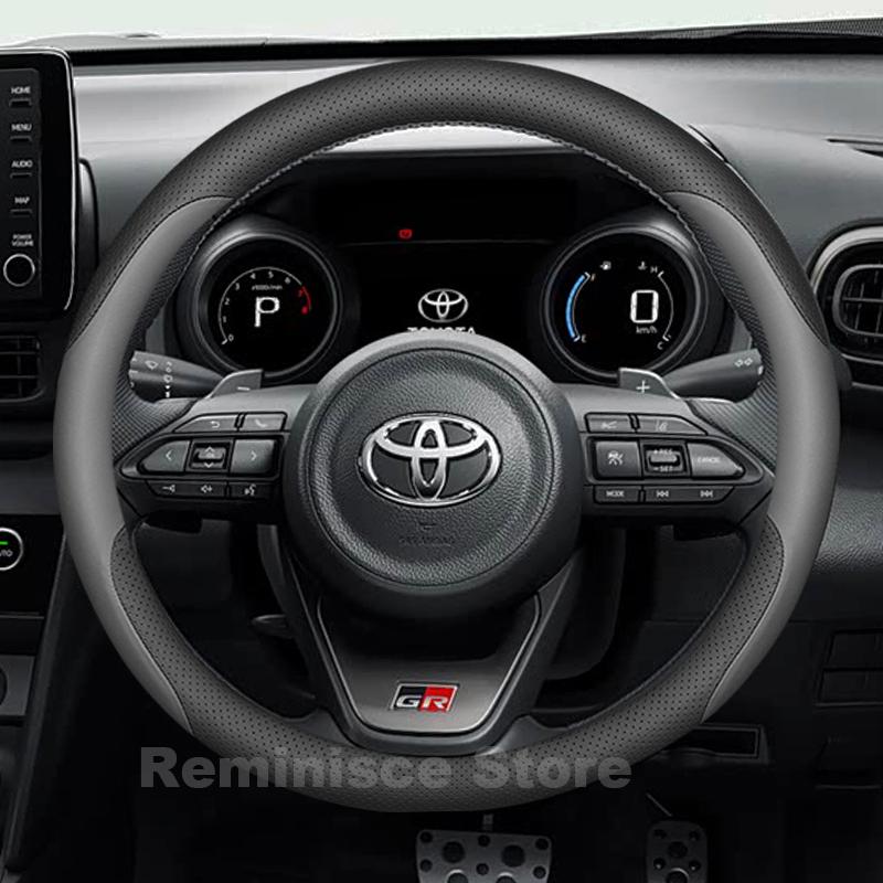 Leather Car Steering Wheel Cover for Toyota yaris cross GR Sport Hybrid 2019-2025 Auto Steering Wheel Toyota yaris Accessories