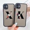 Phone Case For iPhone 11 12 Case For iPhone 13 Case For iPhone Xs Max Cover 3D Black Letter Flower Transparent Phone Case