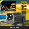 HY320 Mini новый оригинальный 720P Android 11 4K проектор 300ANSI Wifi6 BT5.0 кинотеатр уличный портативный проектор с поворотом на 180°