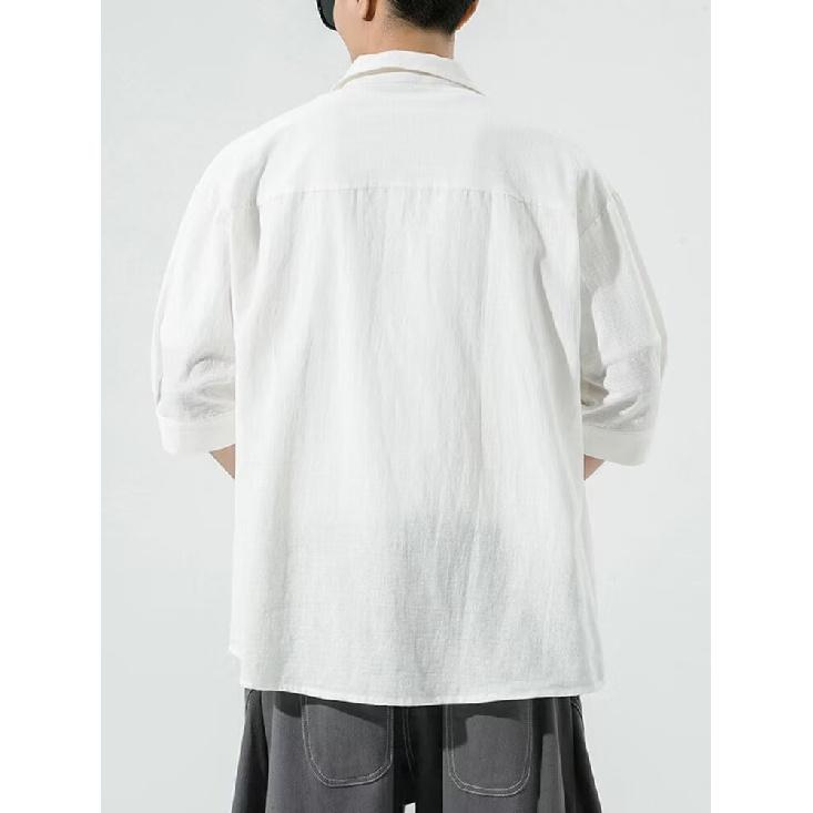 Мужская одежда в китайском стиле, рубашка в китайском стиле, мужская рубашка на пуговицах, классная вышивка в виде листьев бамбука, костюм в стиле Тан из Китайской Народной Республики