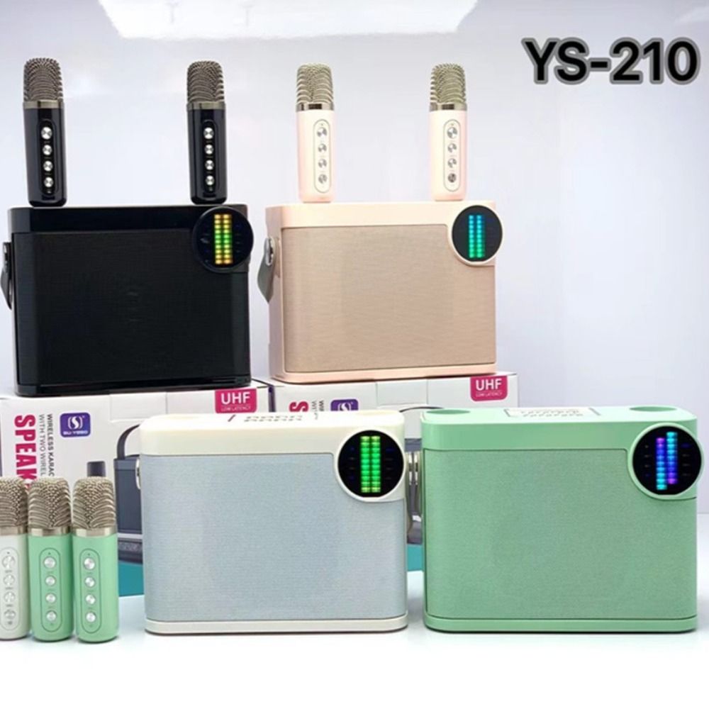 Караоке-колонка с двумя микрофонами Bluetooth 5.3 Беспроводная микрофонная колонка Семейная вечеринка