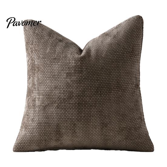 Textured Fabric Throw Covers Weave Texture Cushion Case, Chenille Pillow Cover, Solid Color Cover Cases for Sofa with Zipper Living Room Bedroom