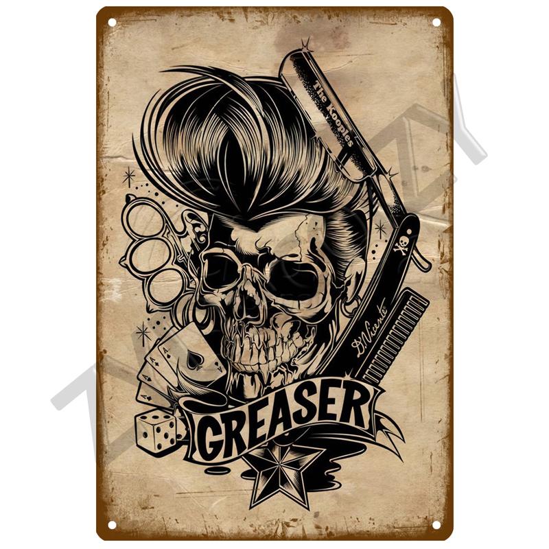 Винтажный домашний декор Жестяная вывеска Парикмахерская Металлическая вывеска Плакат Бар Паб Ретро-табличка Стрижка и бритье Борода Железные картины Художественные пластины