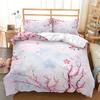 Pink Floral Duvet Cover Japanese Cherry Blossoms Theme Bedding Set Spring Romantic Quilt Cover For Girl Quilt Cover Set