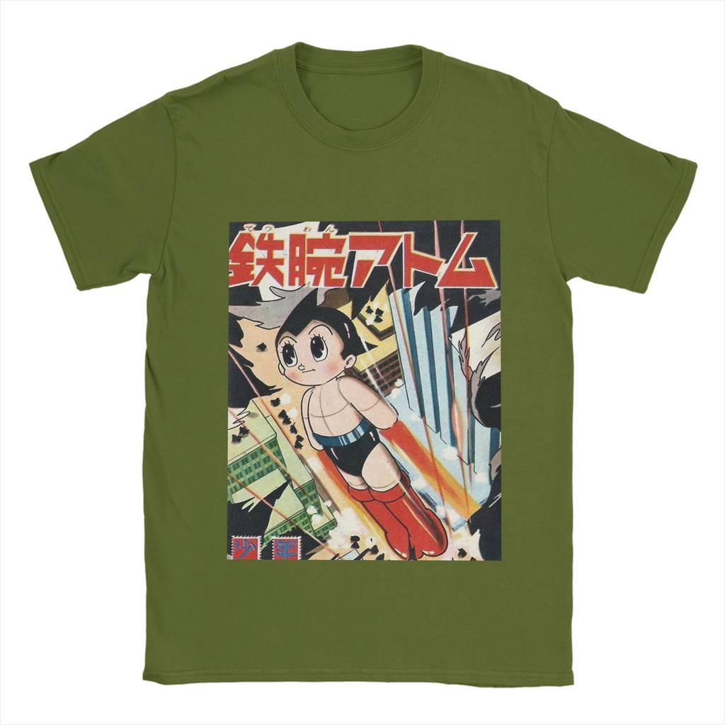 Men T-Shirts Vintage Astro Boy Cover Casual Pure Cotton Tees Short Sleeve  T Shirt O Neck Clothes Plus Size