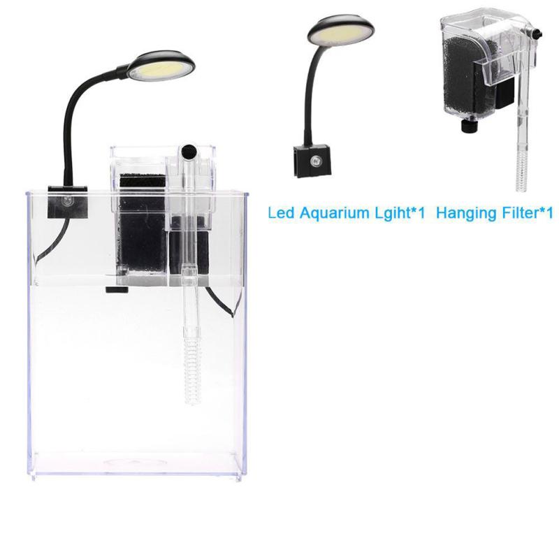 Маленький аквариум, Аквариум со светодиодной подсветкой, Настенный фильтр, Экологическая фильтрация,