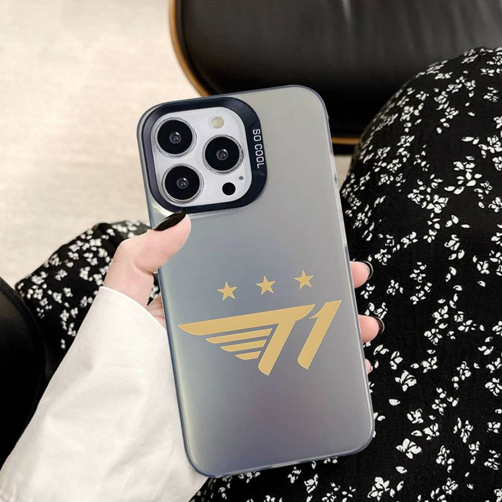 Cool T-T1 SKT Phone Case Phone Case For IPhone 17 16 15 14 Pro Max Independent Metal Button IMD Silver Shell