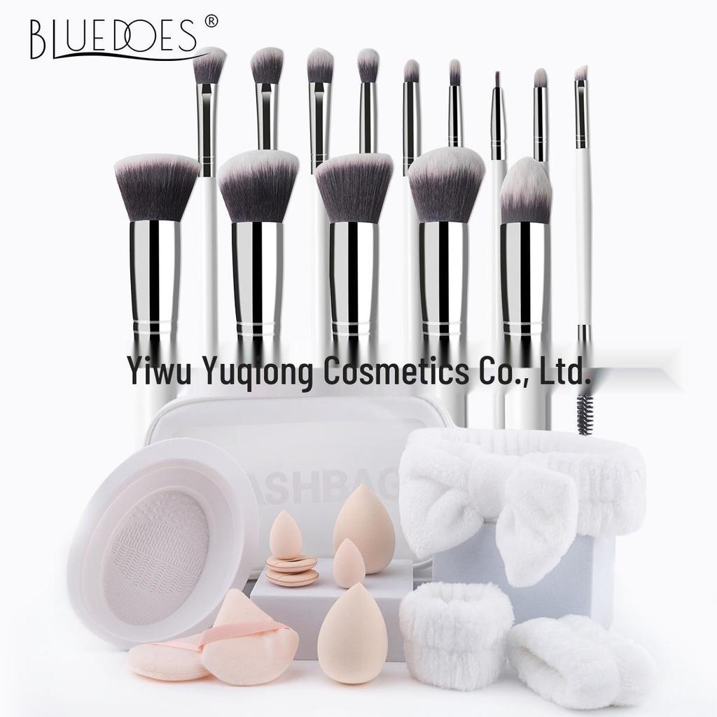 33-Piece Soft Makeup Brush & Beauty Sponge Set - Includes Eyeshadow & Foundation Brushes