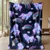 Royal Unicorn with Crystals Theme blanket Lightweight Warm Flannel Blanket Decorative Throw Blanket for Home Decoration