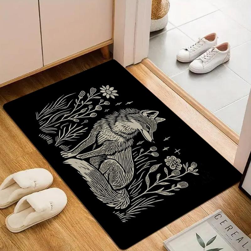 Mysterious Fox Door Mat Dark Art Ethnic Style Printed Carpet Kitchen Living Room Bedroom Decoration Door Mat