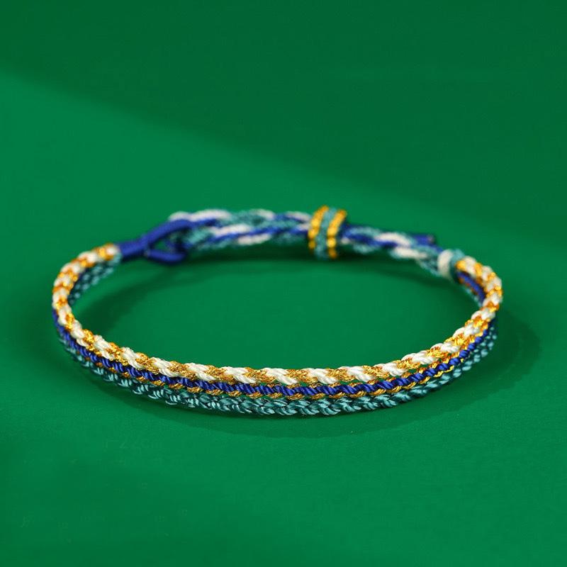 Noter New Chinese Style Good Luck String Bracelet Women Men Handmade Adjustable Meditation Healing Rope Braslet Leisure Pulseria