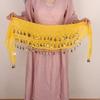 Adjustable Belly Dance Hip Scarf Gold Color Coins Hip Scarf Wrap Bellydance Waist Chain  Zumba Yoga