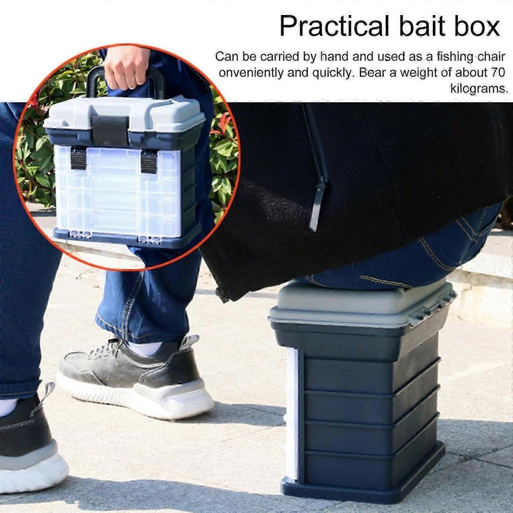 Water Proof Tackle Tool Case, 4 Layer Large Capacity Fishing Baits Storage Box Travel Container for Wilderness Survival Yellow