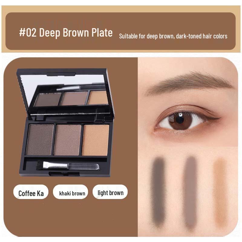 Трехцветная 3D водостойкая пудра для бровей: Не размазывается, Стойкий, Подходит для начинающих