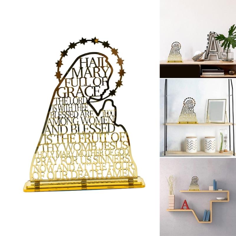 Fine Quality Desk Acrylic Mother Standing Figure Elegant Craftsmanships Symbol of Belief for Christian Believers