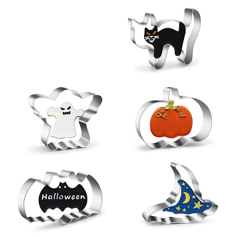 Набор из 12 формочек для печенья на Хэллоуин, тыква, привидение, летучая мышь, форма для шоколадной помадки, печенья, инструменты для выпечки на Хэллоуин