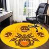 1pc Floral Skulls Office Round Area Rug,  Mat Suitable For Office, Under Office Chairs Bedroom Living Room Home Decor, Room Deco