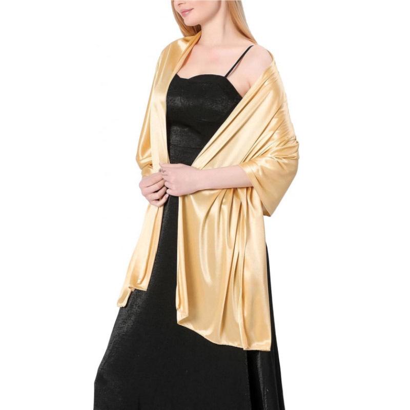 Элегантный шелковый атласный шаль для свадьбы или вечернего наряда