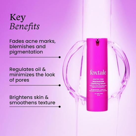 Foxtale 12% ниацинамидная сыворотка для лица с азелаиновой кислотой для контроля жирности и осветления | Уменьшает акне, пятна | Сыворотка для лица для женщин и мужчин | 30 мл