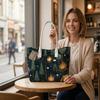 Cute Camping Pattern Tote Bag Portable Stylish Outdoor Daily Use Large Capacity Casual Shoulder Bag