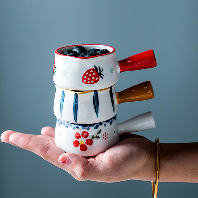 Мини керамическая чашка для молока, кувшин для сливок, многофункциональная тарелка для приправ, маленький кофейник, уксус, соус с ручкой